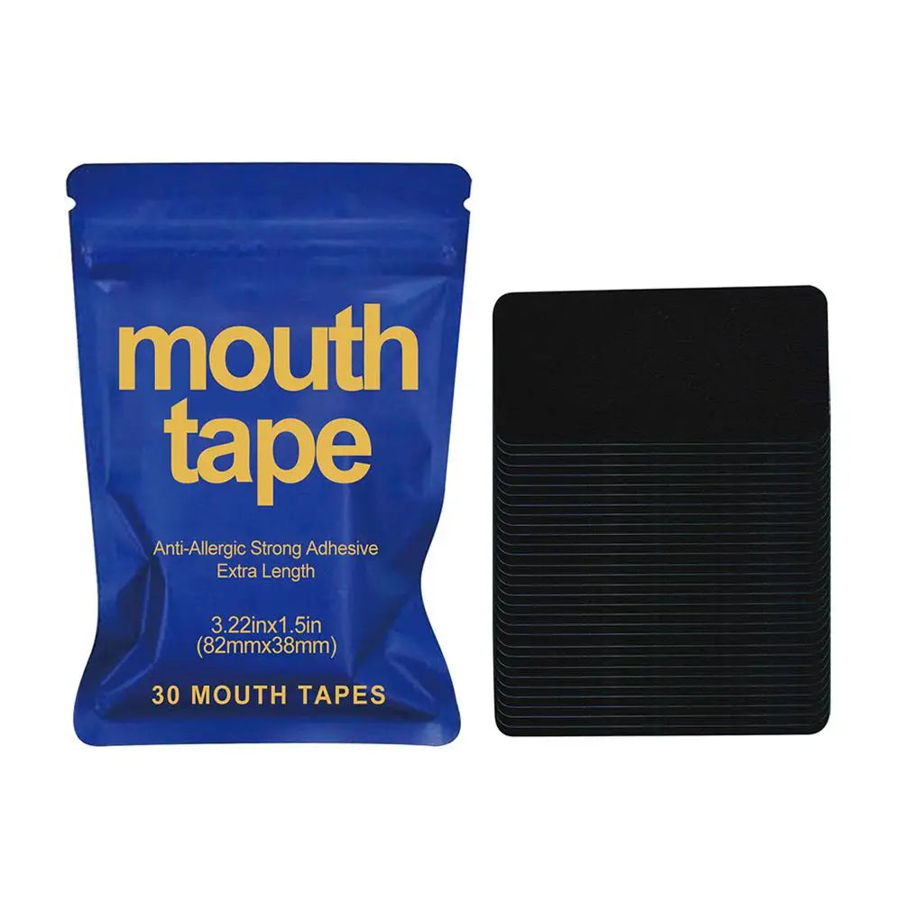 "Anti-snoring mouth tape for improved breathing and quiet sleep."
"Gentle adhesive mouth tape designed for snoring relief."
"Breathable mouth tape for better sleep and reduced snoring."