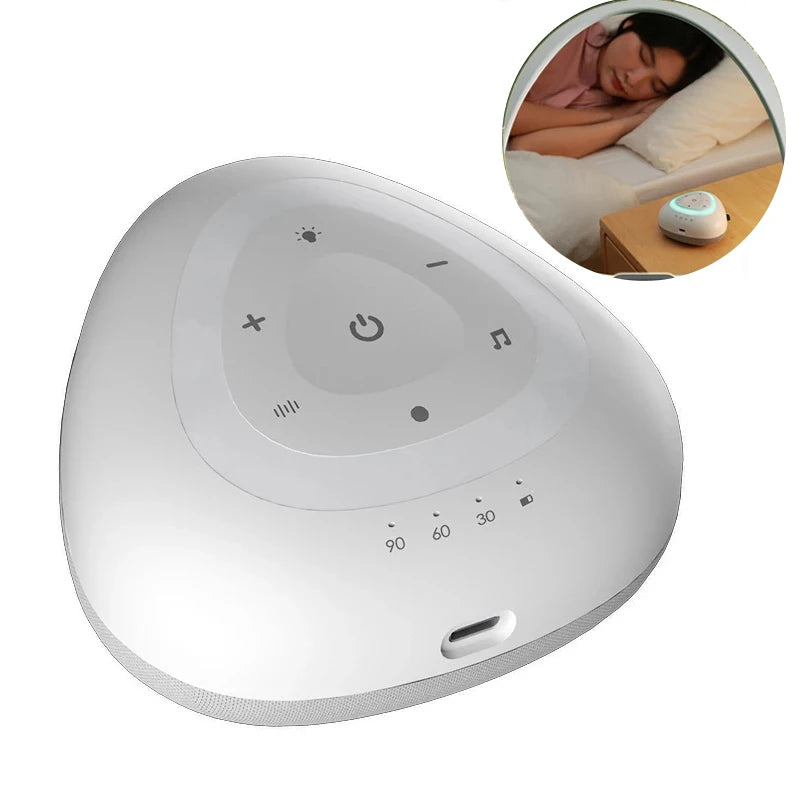 "Ambient white noise machine with 28 natural soothing sounds."
"Compact white noise machine with timer and warm light features."
"Sleep sound machine perfect for relaxation and blocking noise."